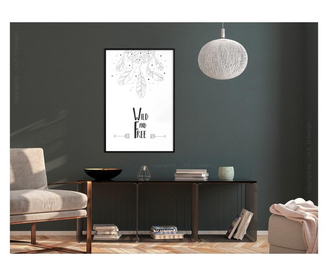 Plakat Artgeist - Free Spirit - Črn okvir - 20 x 30 cm