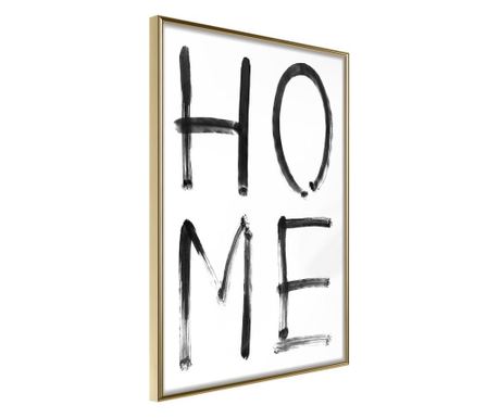 Poster Artgeist - Simply Home (Vertical) - Zlatni okvir - 30 x 45 cm
