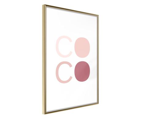Poster Artgeist - Different Shades of Coco - Zlatni okvir - 30 x 45 cm