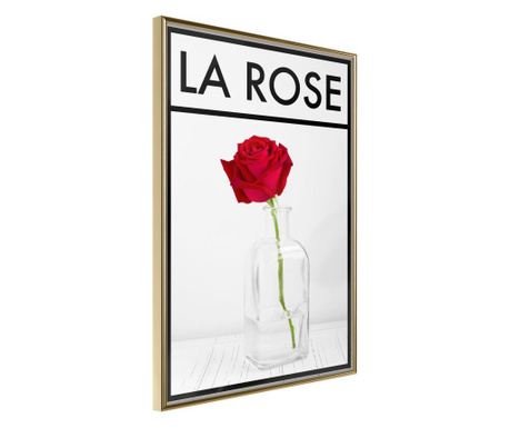 Poster Artgeist - Rose in the Vase - Zlatni okvir - 30 x 45 cm