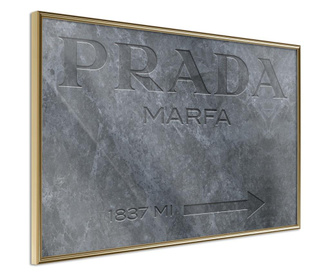 Plakat Artgeist - Prada (Grey) - Zlat okvir - 45 x 30 cm