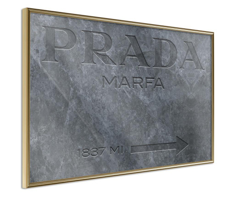 Poster Artgeist - Prada (Grey) - Zlatni okvir - 45 x 30 cm