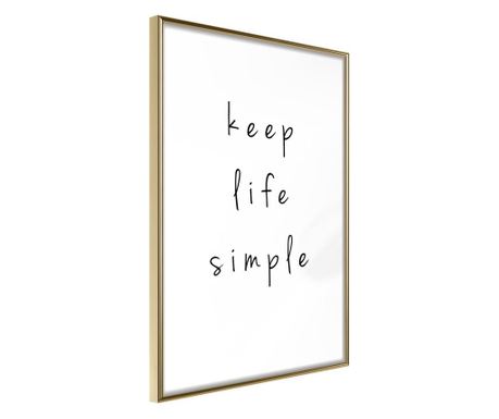Poster Artgeist - Simple Life - Zlatni okvir - 30 x 45 cm