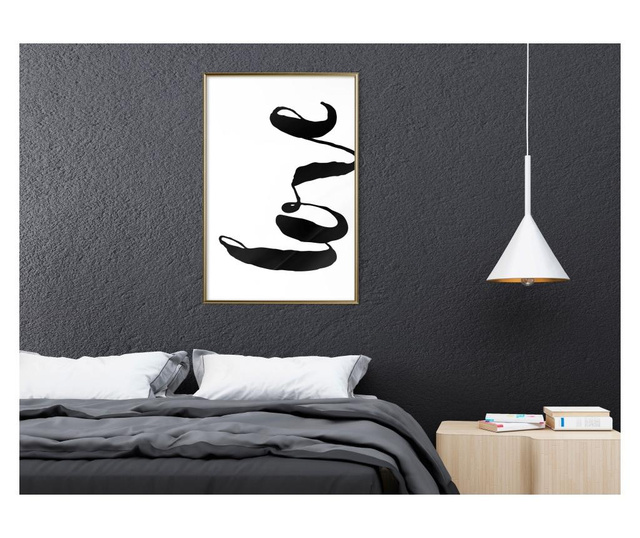 Plakat Artgeist - Love Sideways - Zlat okvir - 30 x 45 cm