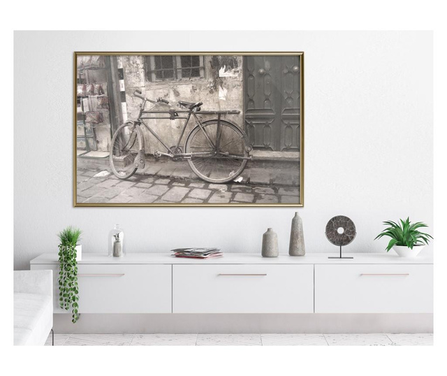 Plakat Artgeist - Old Bicycle - Zlat okvir - 45 x 30 cm