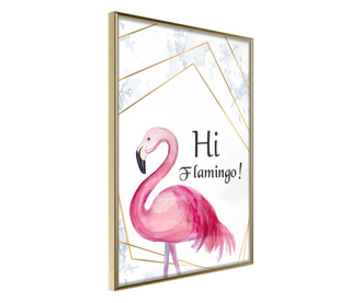 Plakat Artgeist - Pink Visitor - Zlat okvir - 30 x 45 cm