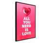 Plakat Artgeist - Ruby Heart - Črn okvir - 20 x 30 cm