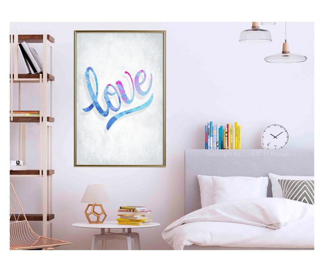 Plakat Artgeist - Love I - Zlat okvir - 30 x 45 cm