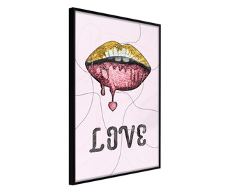 Plakat Artgeist - Lip Gloss and Love - Črn okvir - 20 x 30 cm
