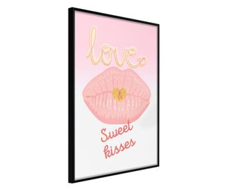 Plakat Artgeist - Pink Kisses - Črn okvir - 40 x 60 cm