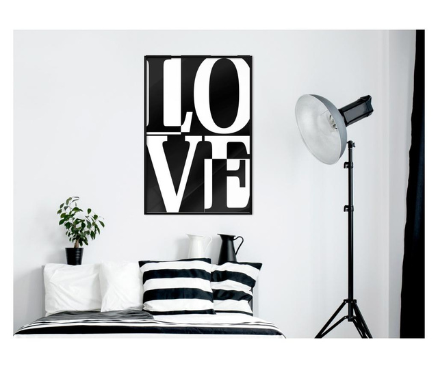 Plakat Artgeist - Love Chessboard - Črn okvir - 40 x 60 cm