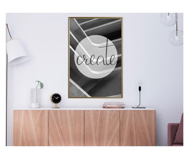 Plakat Artgeist - Create - Zlat okvir - 30 x 45 cm