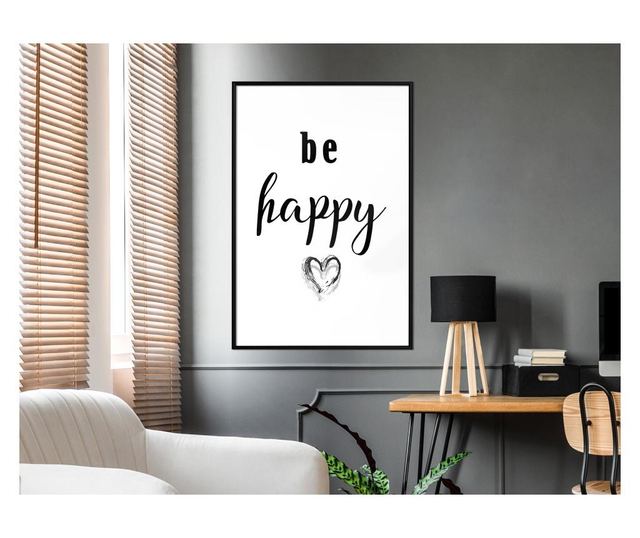 Plakat Artgeist - Don"t Worry - Črn okvir - 20 x 30 cm