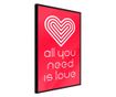 Plakat Artgeist - Love Everywhere - Črn okvir - 40 x 60 cm