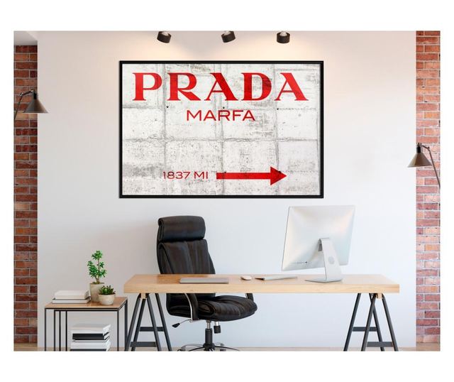 Plakat Artgeist - Prada (Red) - Črn okvir - 90 x 60 cm