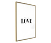 Plakat Artgeist - Simple Love - Zlat okvir - 20 x 30 cm