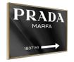 Plakat Artgeist - Prada (Black) - Zlat okvir - 30 x 20 cm