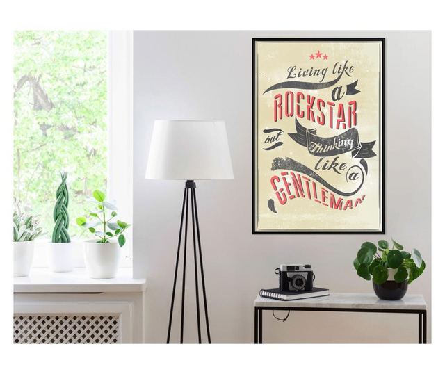 Plakat Artgeist - Living and Thinking - Črn okvir - 30 x 45 cm