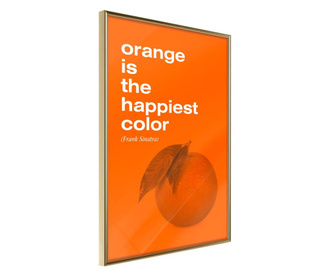 Plakat Artgeist - Orange Colour - Zlat okvir - 20 x 30 cm
