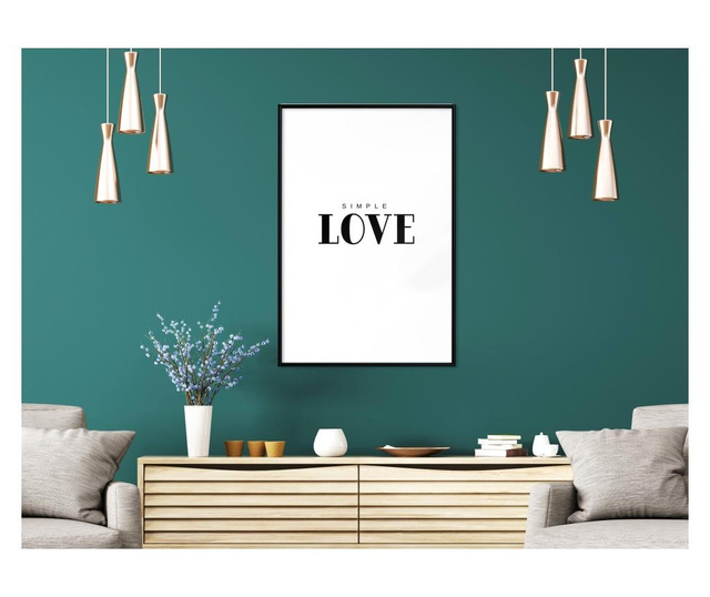 Plakat Artgeist - Simple Love - Črn okvir - 30 x 45 cm