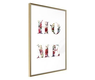 Plakat Artgeist - Floral Home - Zlat okvir - 40 x 60 cm