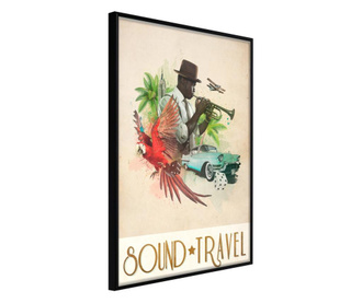 Plakat Artgeist - Exotic Travel - Črn okvir - 30 x 45 cm