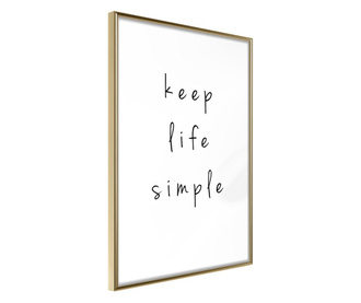 Plakat Artgeist - Simple Life - Zlat okvir - 20 x 30 cm