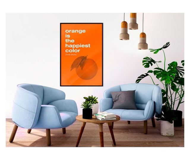 Plakat Artgeist - Orange Colour - Črn okvir - 30 x 45 cm
