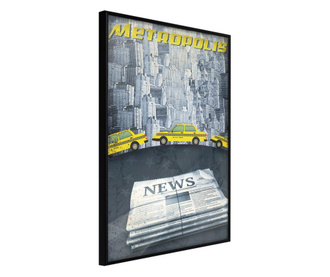 Plakat Artgeist - Metropolis News - Črn okvir - 30 x 45 cm