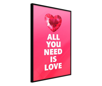 Plakat Artgeist - Ruby Heart - Črn okvir - 30 x 45 cm
