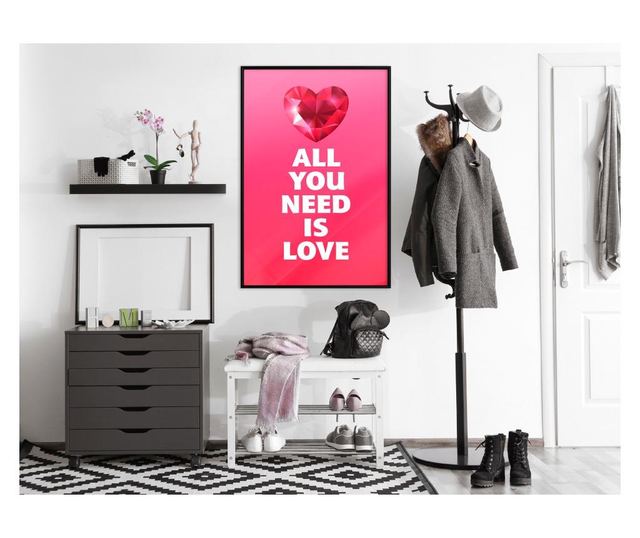 Plakat Artgeist - Ruby Heart - Črn okvir - 30 x 45 cm
