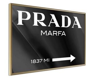 Plakat Artgeist - Prada (Black) - Zlat okvir - 60 x 40 cm