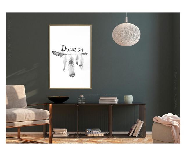 Plakat Artgeist - Dreamer - Zlat okvir - 20 x 30 cm