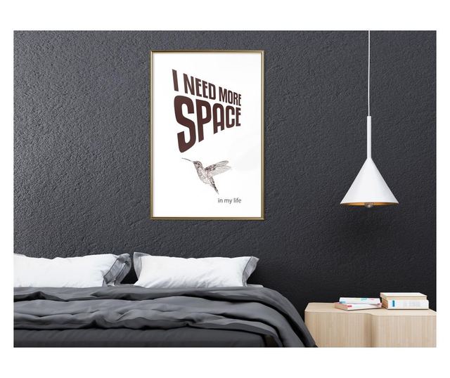 Plakat Artgeist - More Space Needed - Zlat okvir - 20 x 30 cm