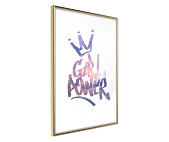 Plakat Artgeist - Girl Power - Zlat okvir - 20 x 30 cm