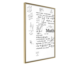 Plakat Artgeist - Math Formulas - Zlat okvir - 20 x 30 cm