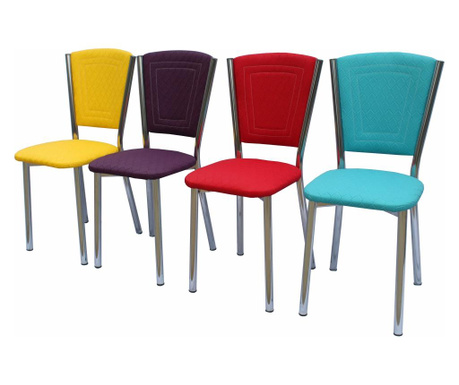 Set 4 scaune efes piele ecologica karma multicolor