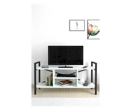 Bofigo TV stand, 3 półki, blady/metal, biały