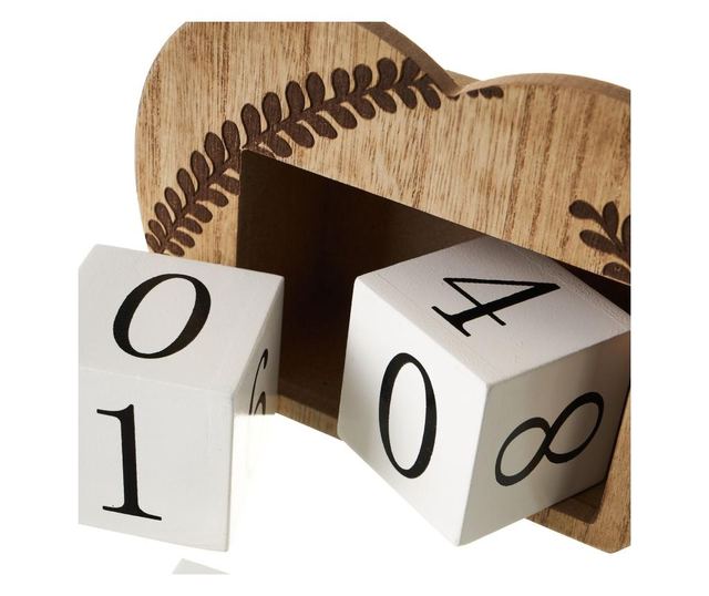 Calendar Casa Selección, Clippy, lemn, 16x6x11 cm, bej/alb - Vivre
