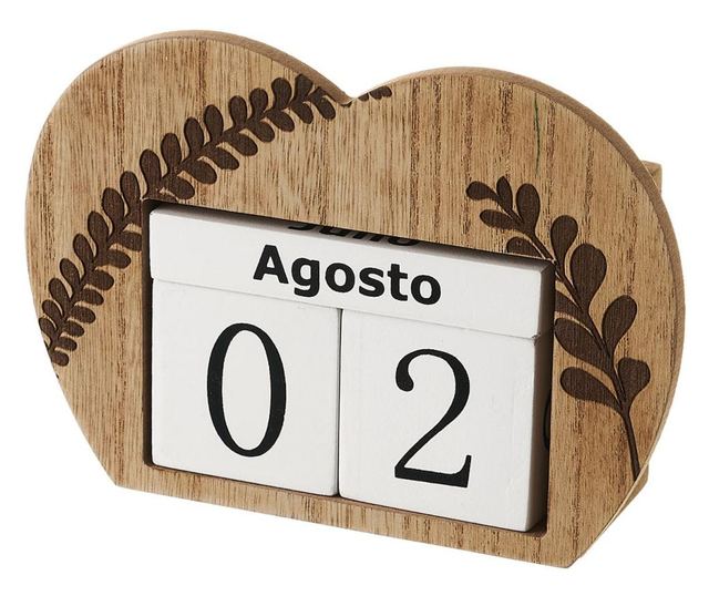 Calendar Casa Selección, Clippy, lemn, 16x6x11 cm, bej/alb - Vivre