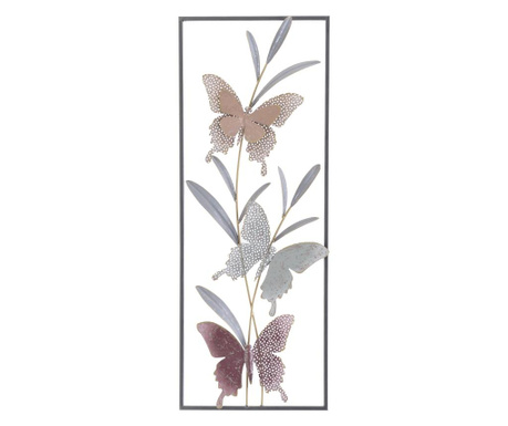 Decoratiune metalica de perete, fluturi, 29x4x74 cm