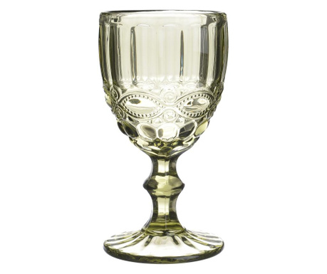 Pahar de sticla pentru vin, verde, 240 ml, 8x16 cm