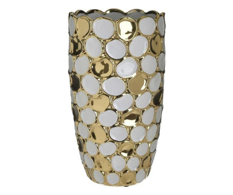 Керамична ваза бяло/златно Ф19/35 3-70-473-0042