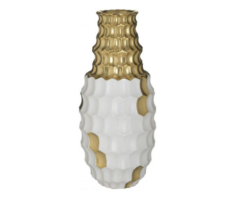 Керамична ваза бяло/златно Ф12/27 3-70-847-0061