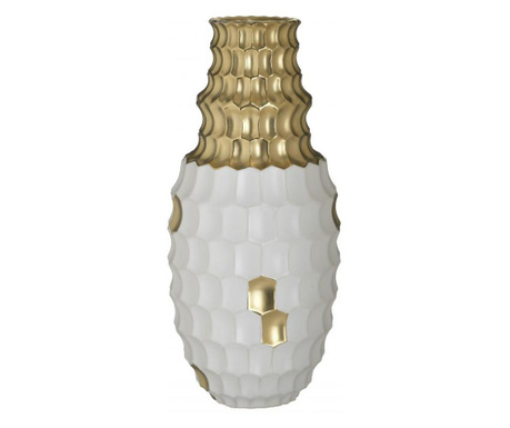 Керамична ваза бяло/златно Ф16/35 3-70-847-0062
