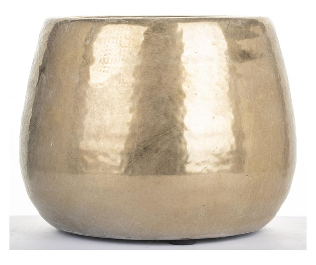 Ghiveci ceramica auriu, 12,5x15x15 cm