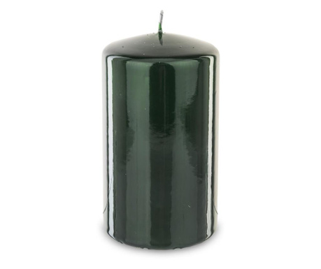 Lumanare cilindru, verde metalizat, 14x8 cm