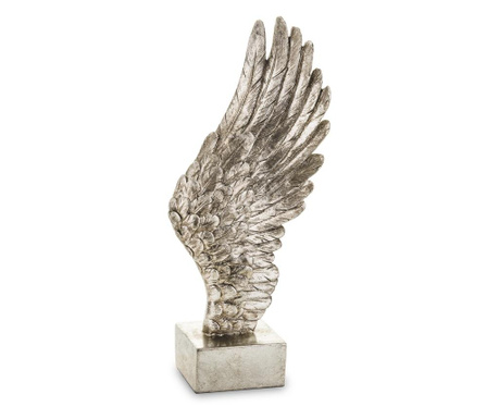 Decoratiune aripi pe suport, argintiu, 26x10x6,5 cm