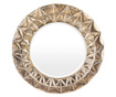 Oglinda de perete, cadru metalic, auriu antichizat, 71,5x71,5x5,5 cm