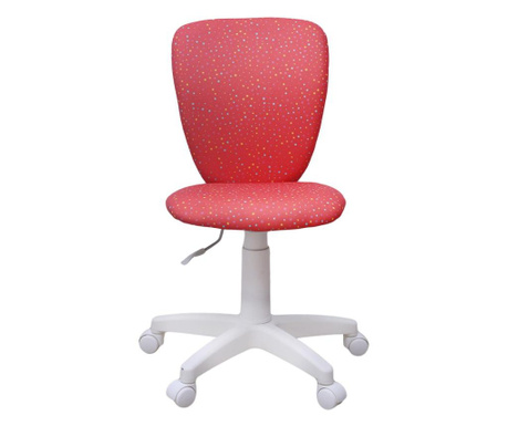 Scaun de birou pentru copii Polly, baza alba, textil, rosu